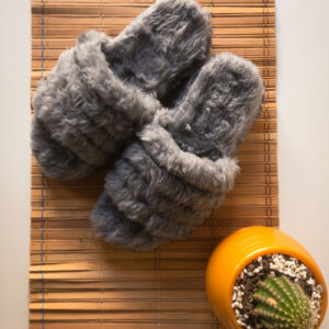 Pantuflas Pelo Gris