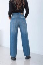 Jean Wide Leg Azul Clásico con Roturas - Imagen 2