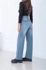 Jean Wide Leg Azul Clásico con Roturas - Imagen 3